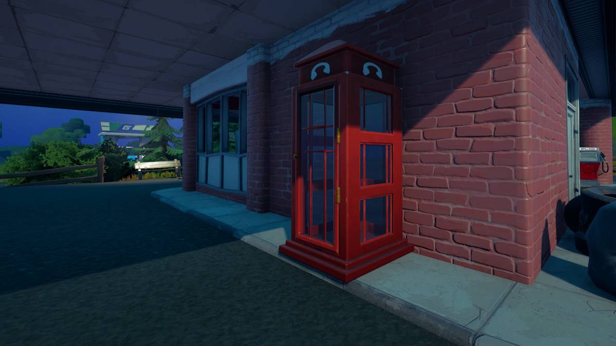 A phone booth in Fortnite.