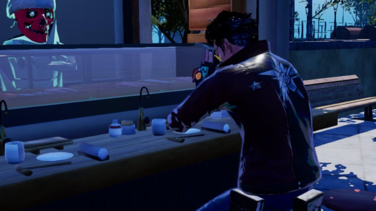 Eating Sushi at DM in No More Heroes 3