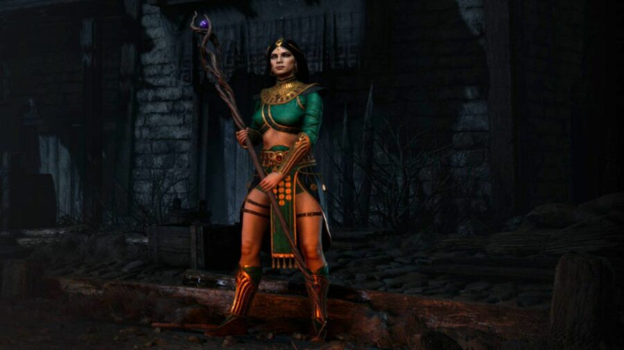 The Sorceress in Diablo 2.