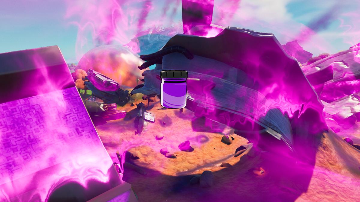 A bottle of Mezmerizing Violet in Fortnite