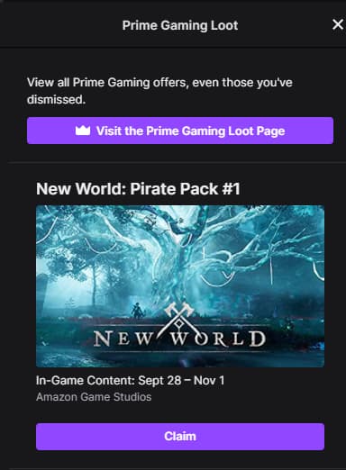 Get New World loot with Prime Gaming