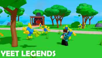 Roblox Yeet Legends characters on island