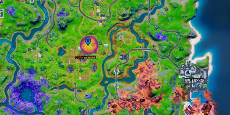 The Sideways anomaly indicator on the Fortnite map.