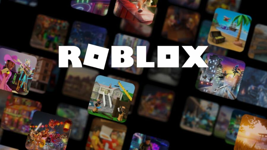 Логотип Roblox на фоне метавселенной