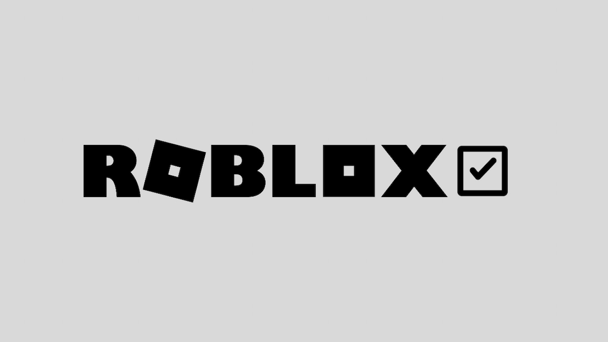 Roblox logo with checkmark at the end