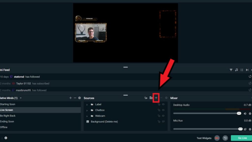 how to add chat overlay obs