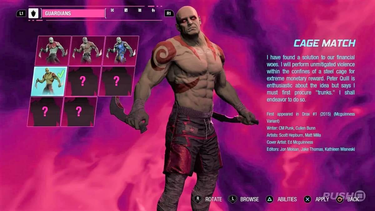 How to Unlock Drax's Cage Match Outfit in Marvel's Guardians of the