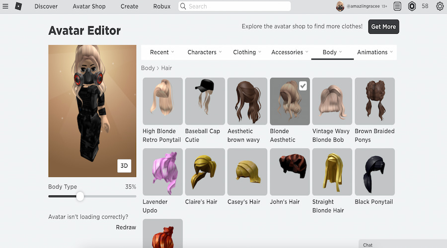 ROBLOX AVATAR NOT LOADING MOBILE