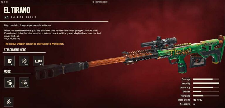 Where to find El Tirano Unique Sniper Rifle in Far Cry 6 - Pro Game Guides