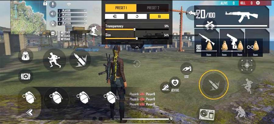 free fire control settings