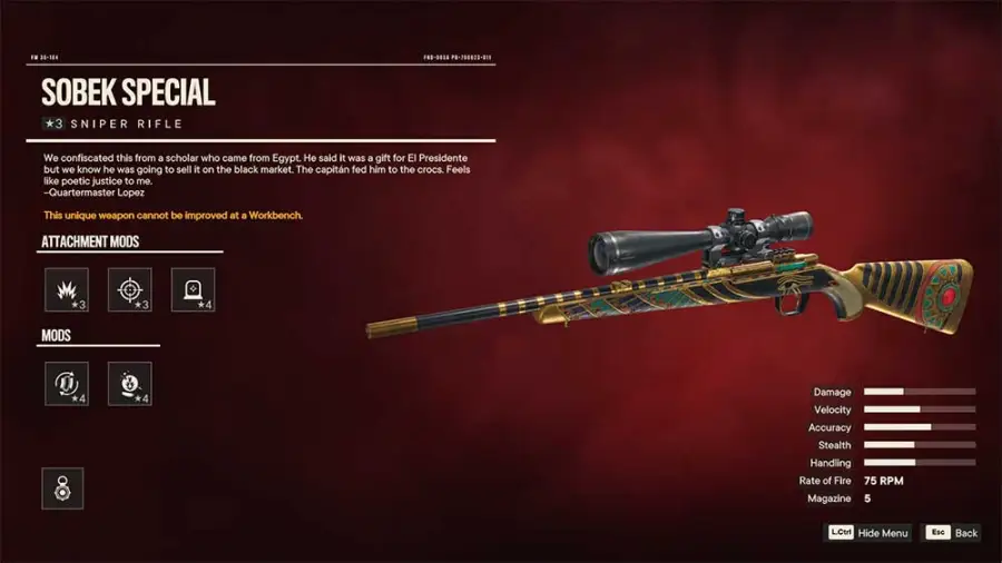 sobek special unique sniper rifle in far cry 6
