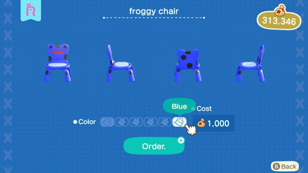 Лягушачий стул синий