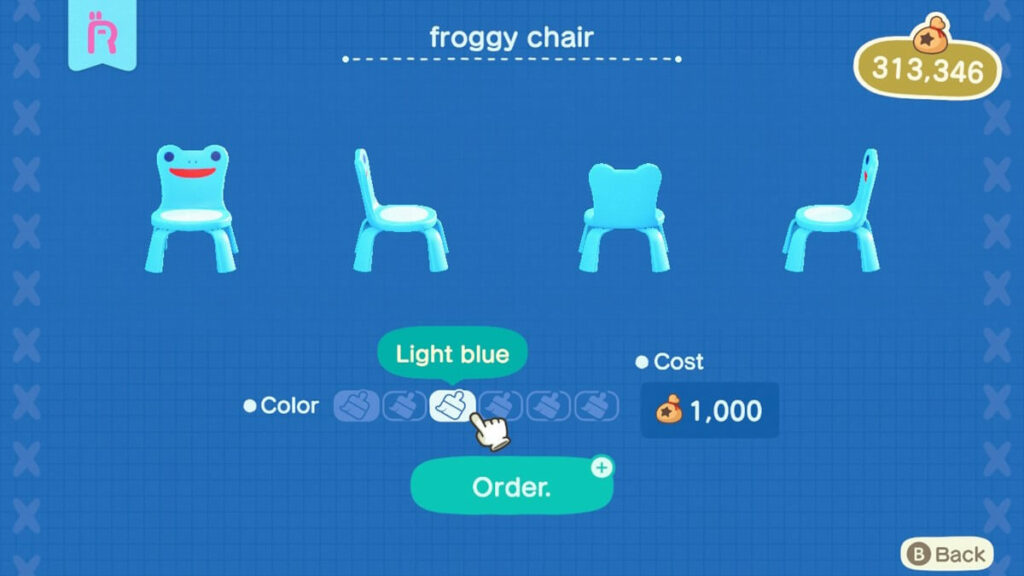 Лягушачий стул Светло-голубой