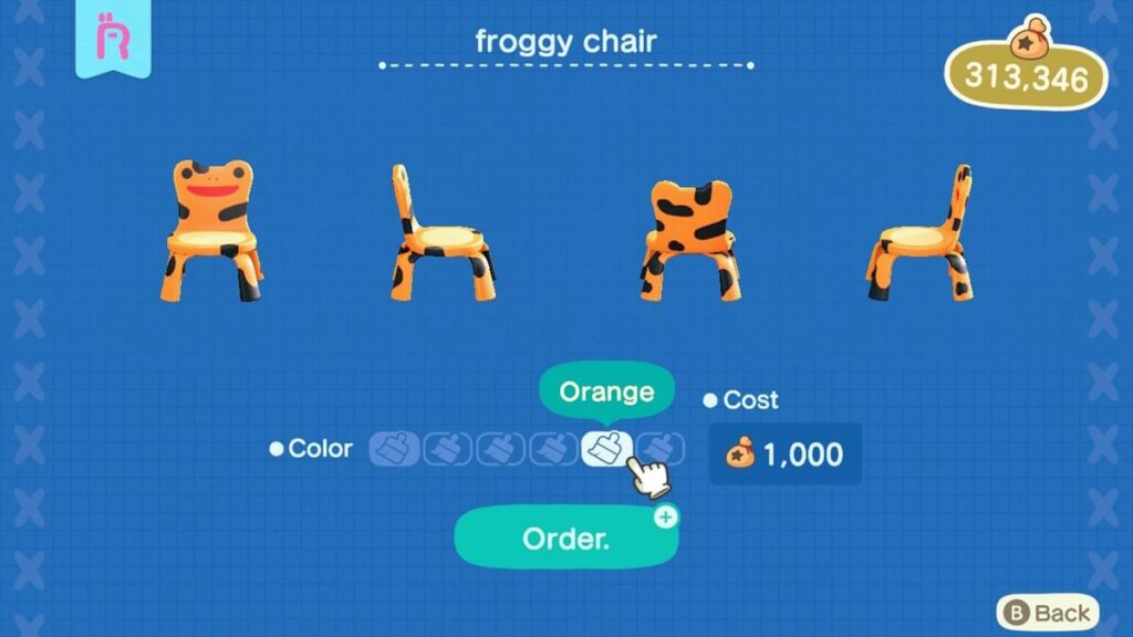 Лягушачий стул оранжевый
