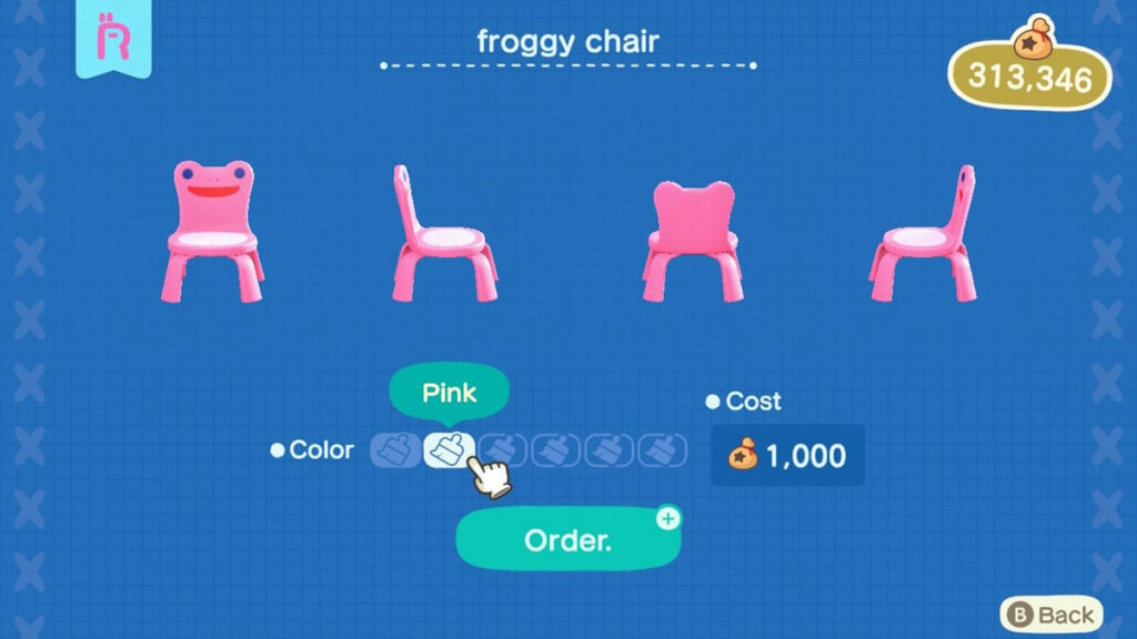Лягушачий стул розовый