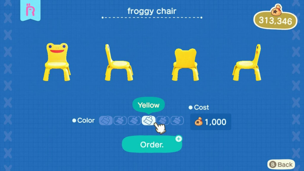 Лягушачий стул желтый