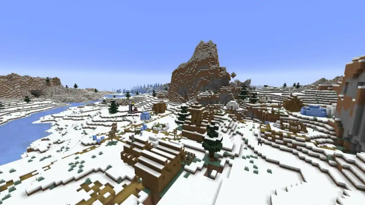 A Snowy Village in Minecraft.