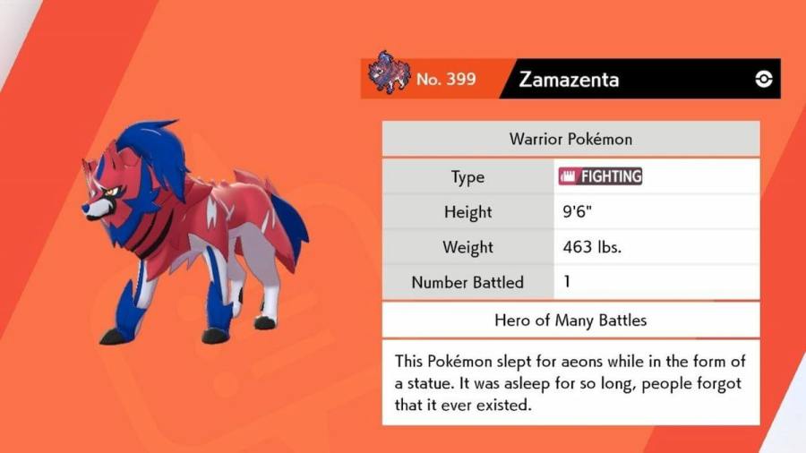 Pokemon 8889 Mega Zamazenta Pokedex: Evolution, Moves, Location, Stats