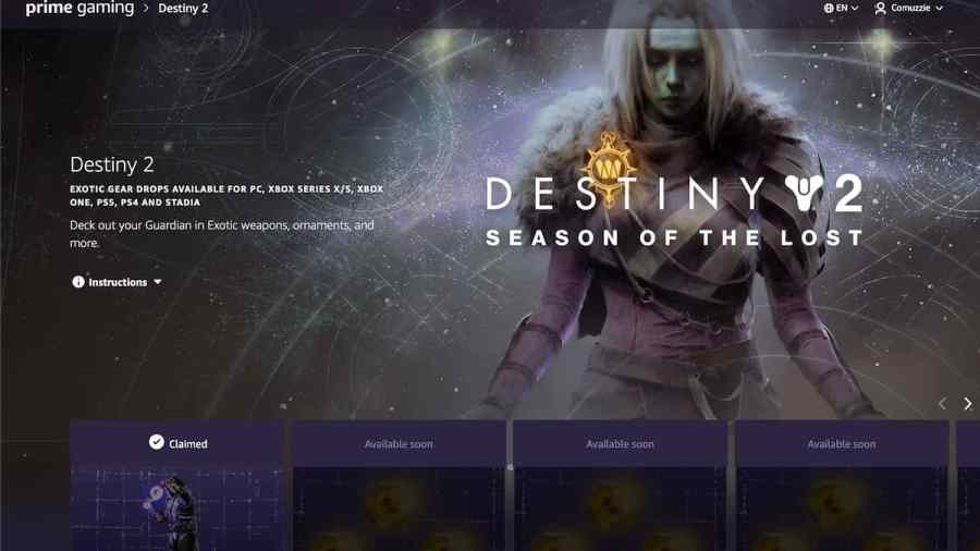 How to claim your Destiny 2 Twitch Prime Exotic loot drop