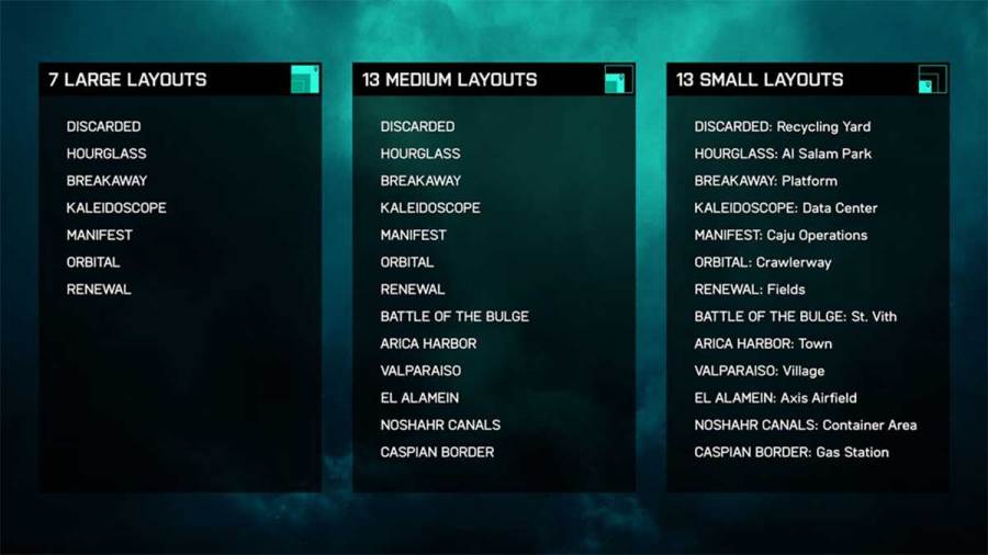 all map layouts in battlefield portal