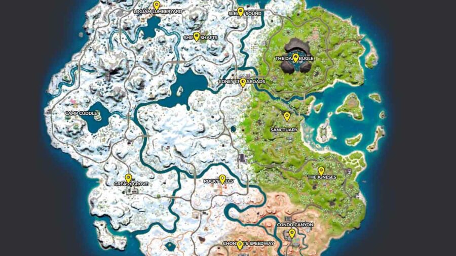 Where to find holiday trees in Fortnite Chapter 3 Season 1 Pro Game