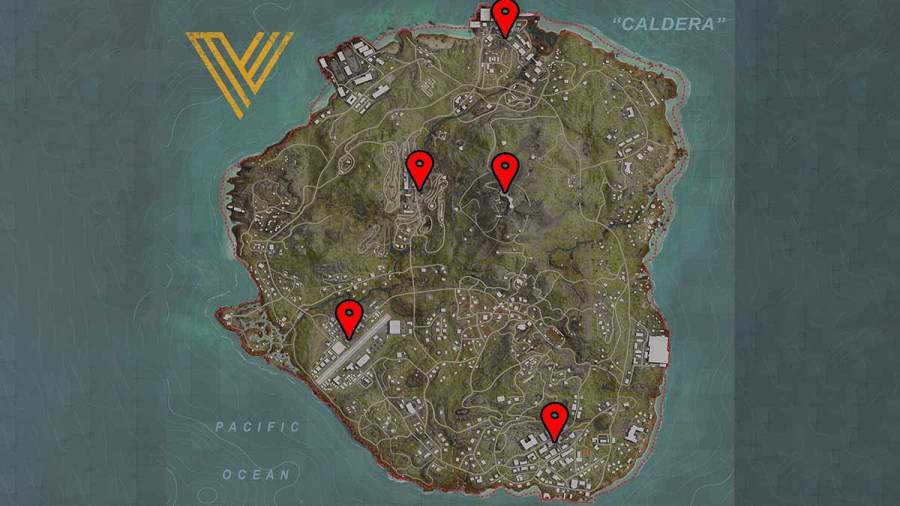 warzone pacific caldera map best drop locations