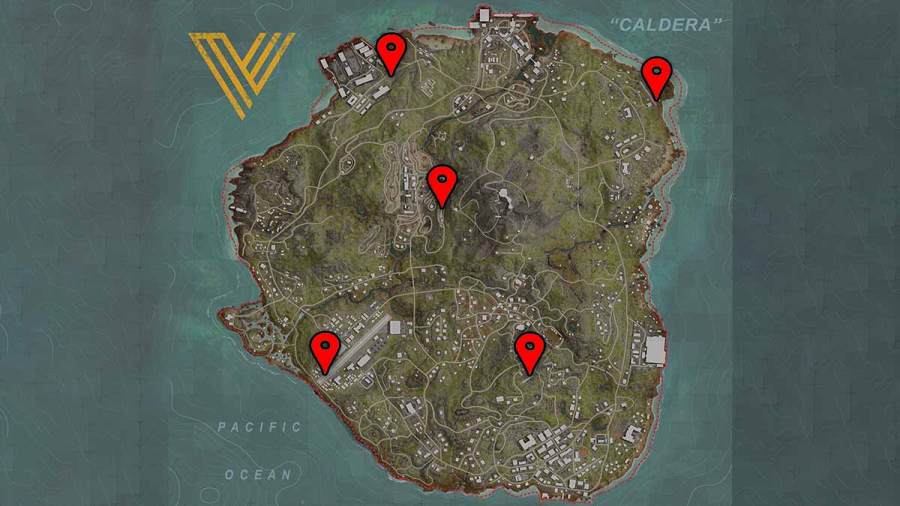 Fighter Plane locations on Caldera in Warzone Pacific