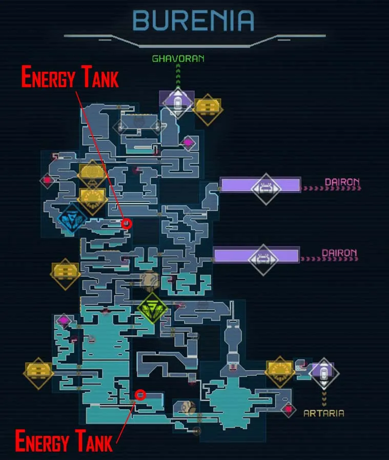 Metroid Dread BURENIA map