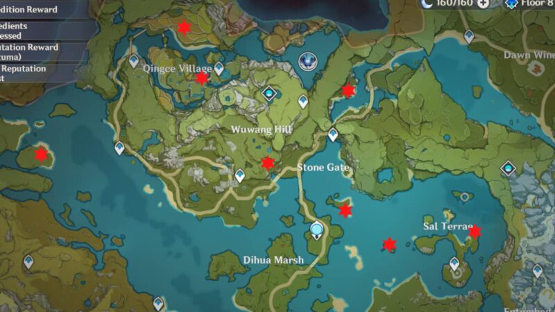 Genshin Impact - All Time Trial Locations - The Hiu