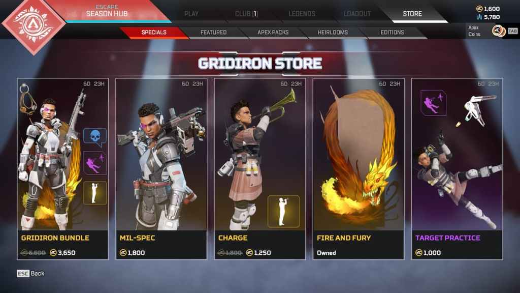 Apex Legends Gridiron Store