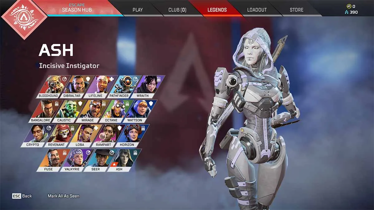 Apex Legends Character Screen
