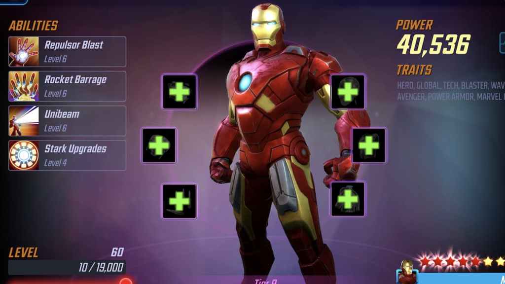 Marvel Strike Force - Unlock? Upgrade? Iron Man screenshots only. #IronMan  #MarvelStrikeForce