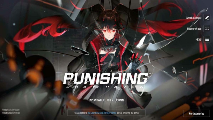 Punishing: Gray Raven Title Screen