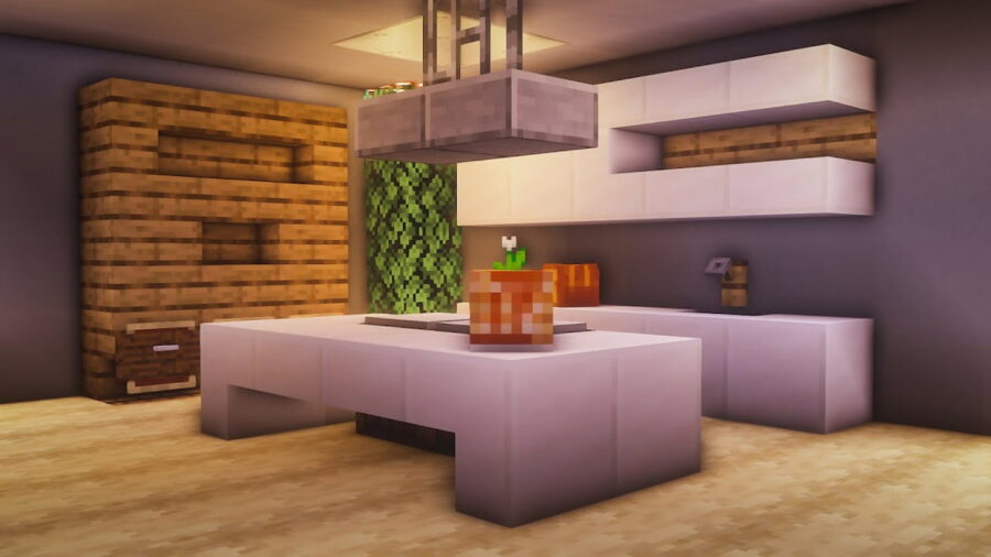 Best Minecraft Kitchen Design Ideas, What Kind Of Wood Do You Use To Make Kitchen Cabinets In Minecraft