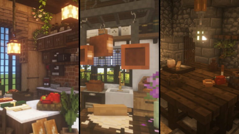 Best Minecraft Kitchen Design Ideas, How To Make Floating Shelves Materials In Minecraft