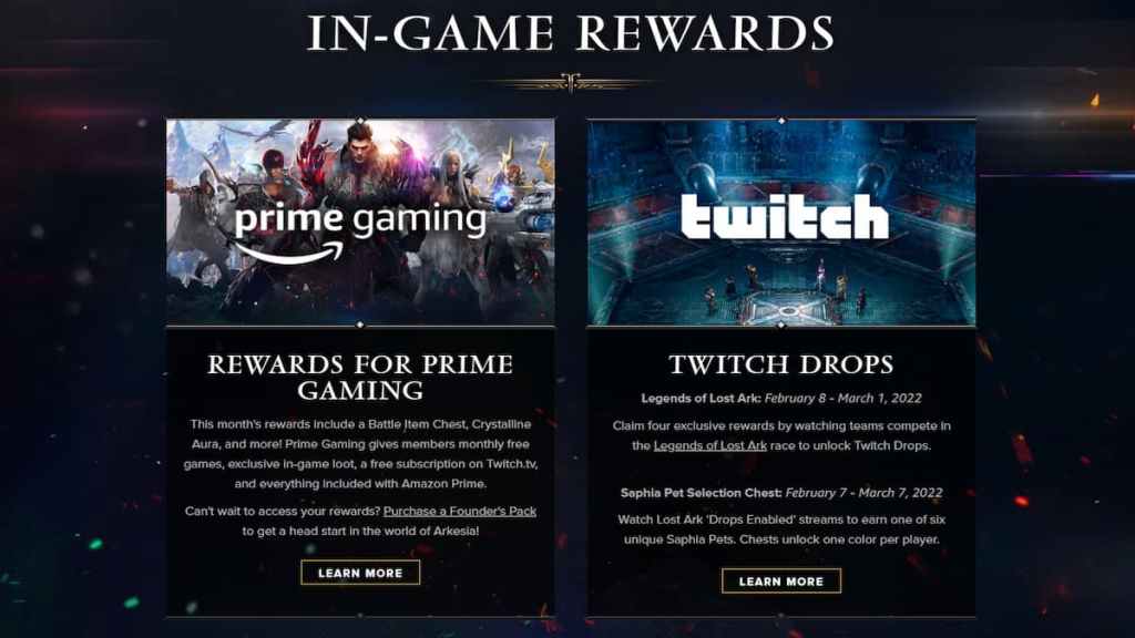 Adds Free Prime gaming Loot for Lost Ark 