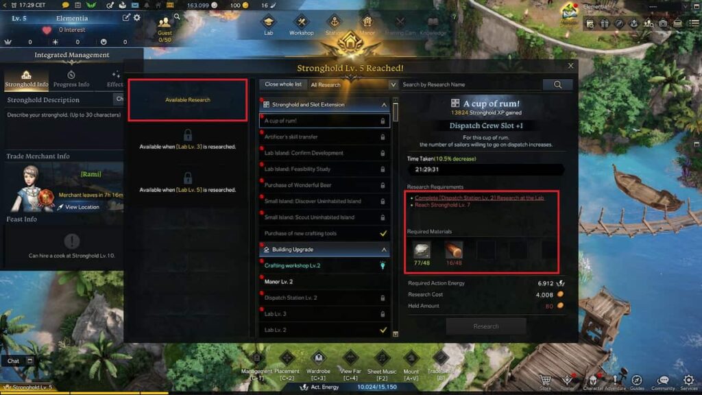 When can you research A Cup of Rum! in Lost Ark? Pro Game Guides