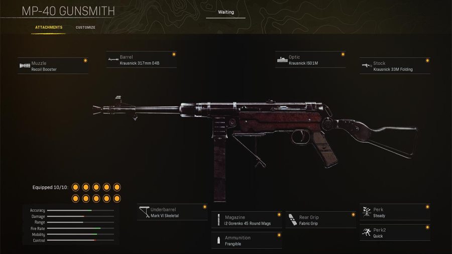 best mp-40 warzone loadout