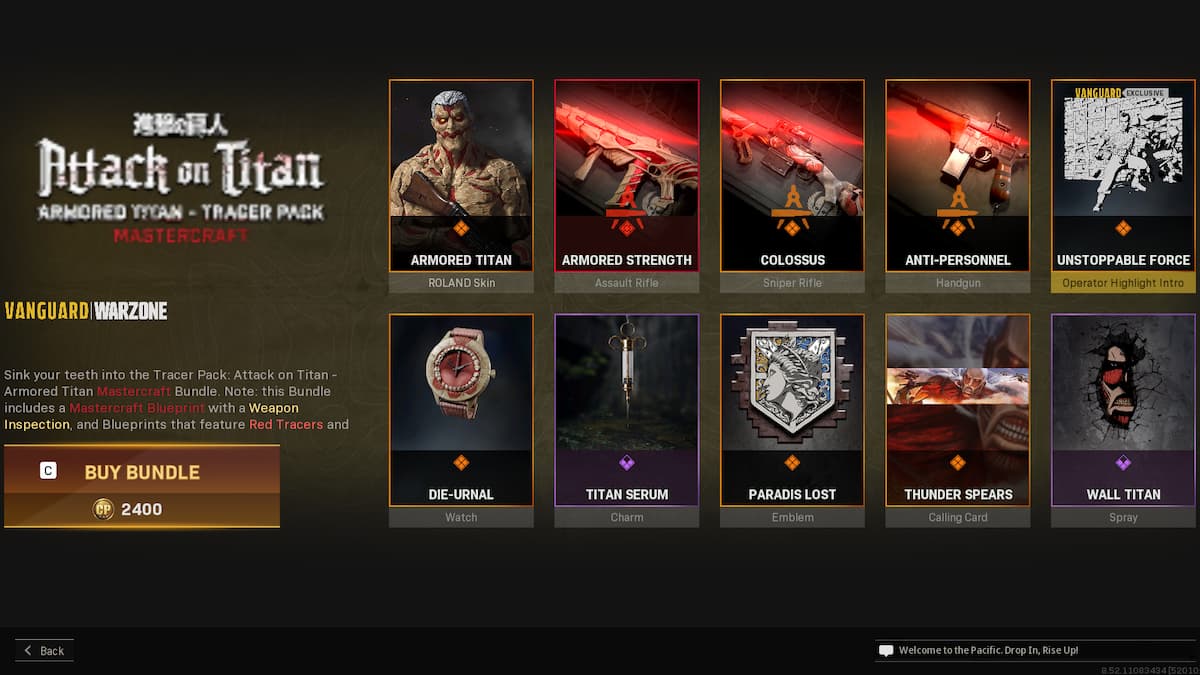 How to obtain the Armored Titan Mastercraft Bundle in Call of Duty:  Vanguard and Warzone