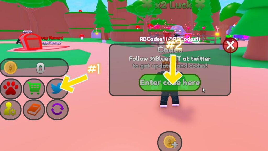 Redeem code text box for Roblox Hatching Heroes