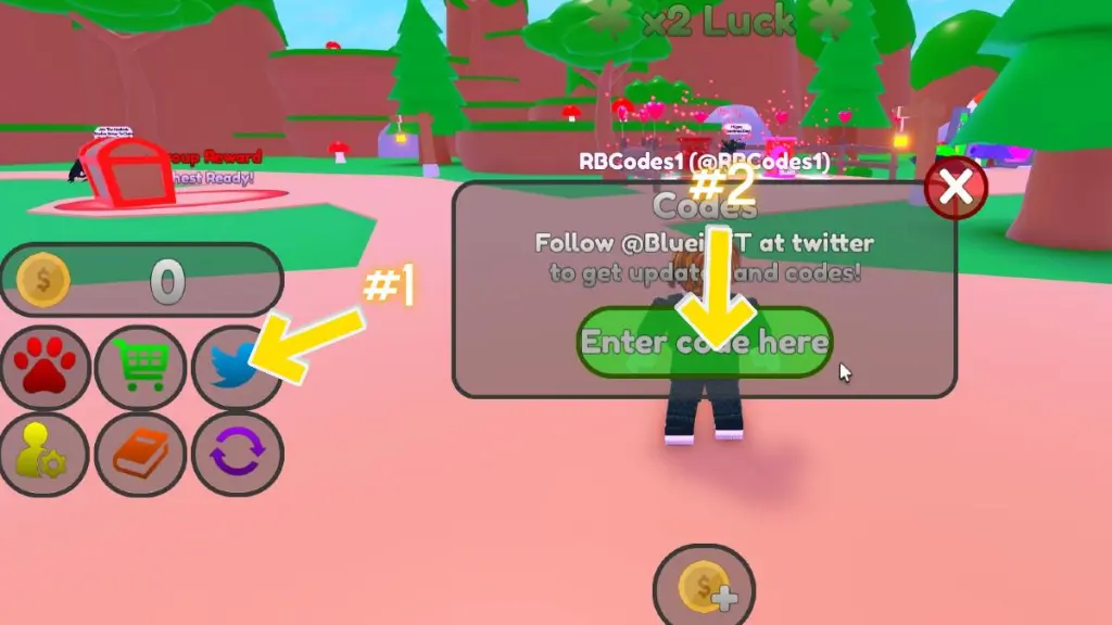 Redeem code text box for Roblox Hatching Heroes