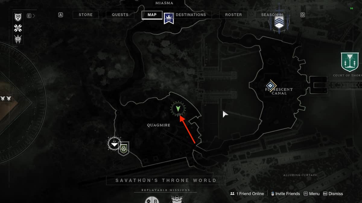 Map Location of Extraction Lost Sector in Destiny 2