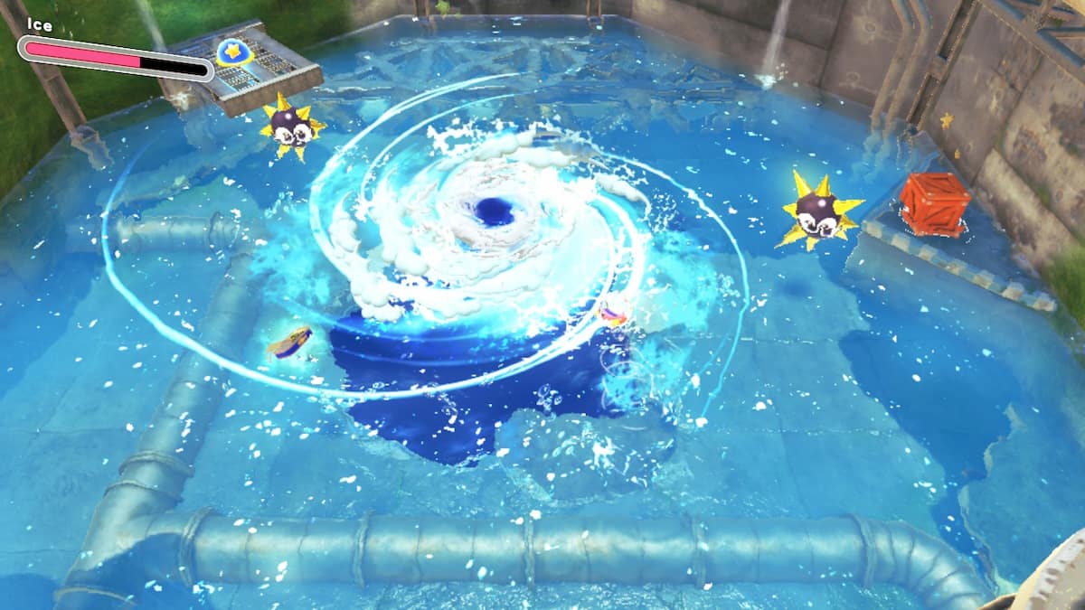 Where to find three Tins of Fish in FastFlowing Waterworks Kirby and