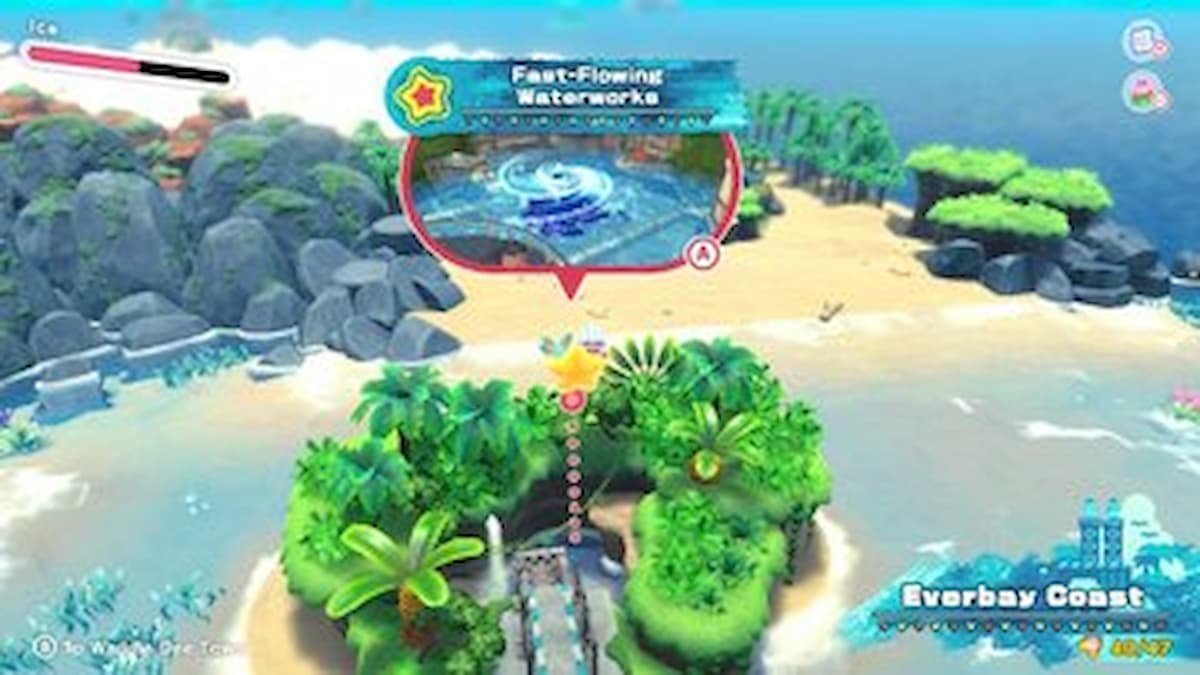 All stage missions for Everbay Coast in Kirby and the Forgotten Land ...