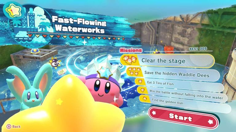 Where to find all hidden Waddle Dees in Fast-Flowing Waterworks - Kirby ...