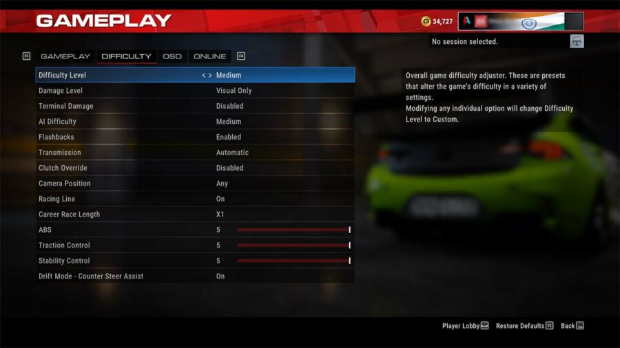 How to change Difficulty Settings in GRID Legends Pro Game Guides