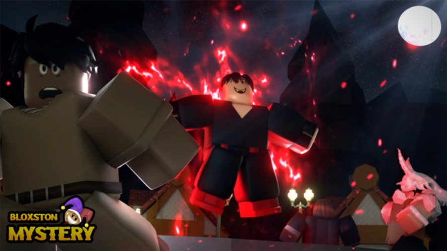Roblox Bloxston Mystery character with red power