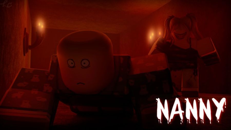Roblox Nanny Horror character scared of killer