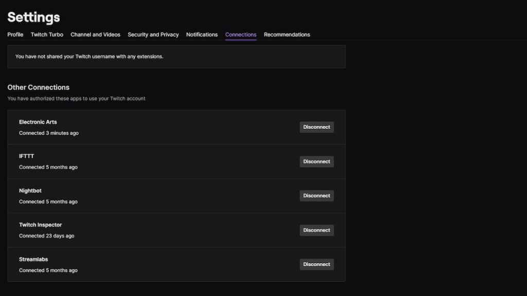 Link twitch account