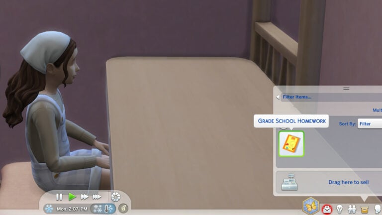 can't find homework book sims 4